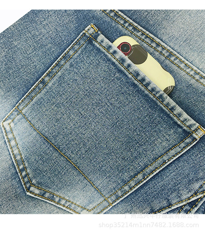 Cross-border European and American Motorcycle Kevlar Double Zipper Riding Pants Four Seasons Motorcycle Slim-fit Jeans Racing Anti-fall Pants