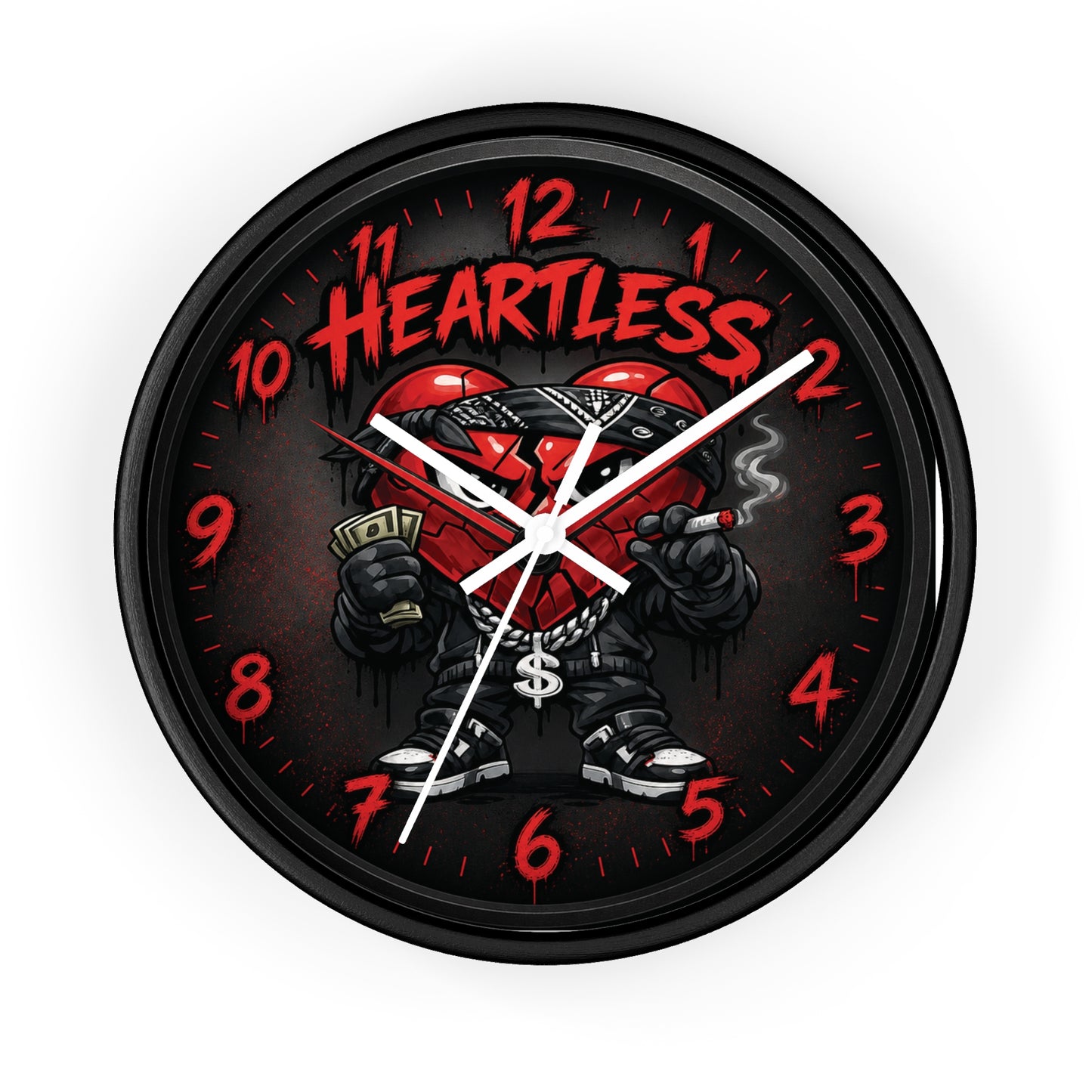 Heartless Streetwear Wall Clock — Urban Heart Thug Design
