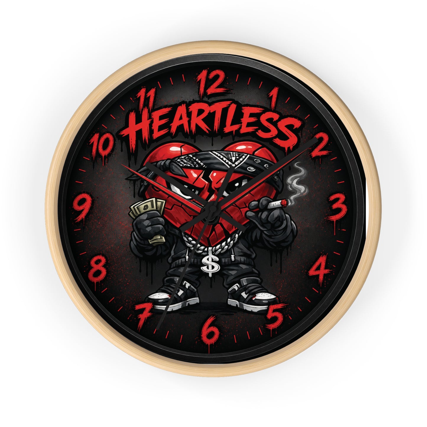 Heartless Streetwear Wall Clock — Urban Heart Thug Design