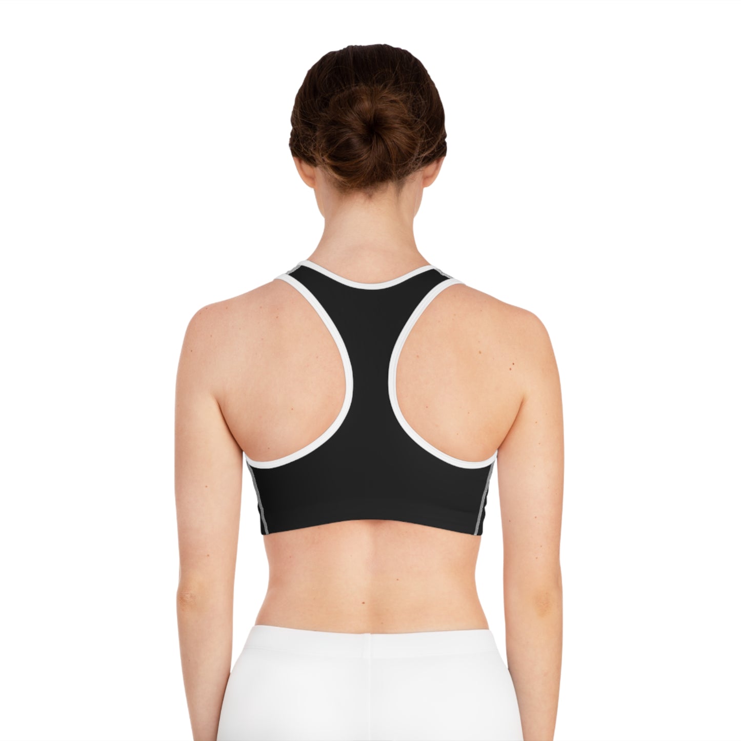 NSV Winged Logo Sports Bra — Pink Sparkle Athletic Crop Top