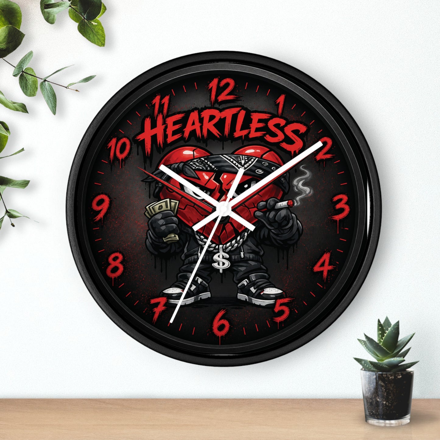 Heartless Streetwear Wall Clock — Urban Heart Thug Design