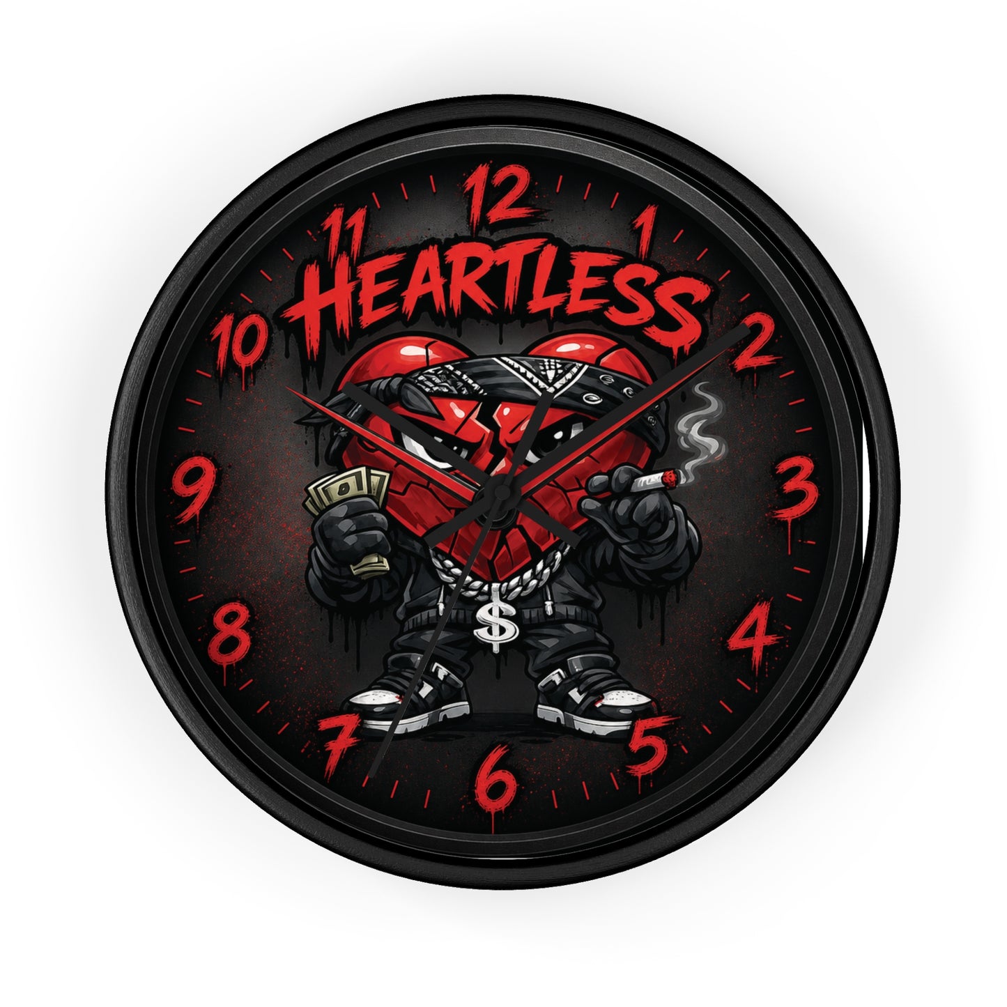 Heartless Streetwear Wall Clock — Urban Heart Thug Design