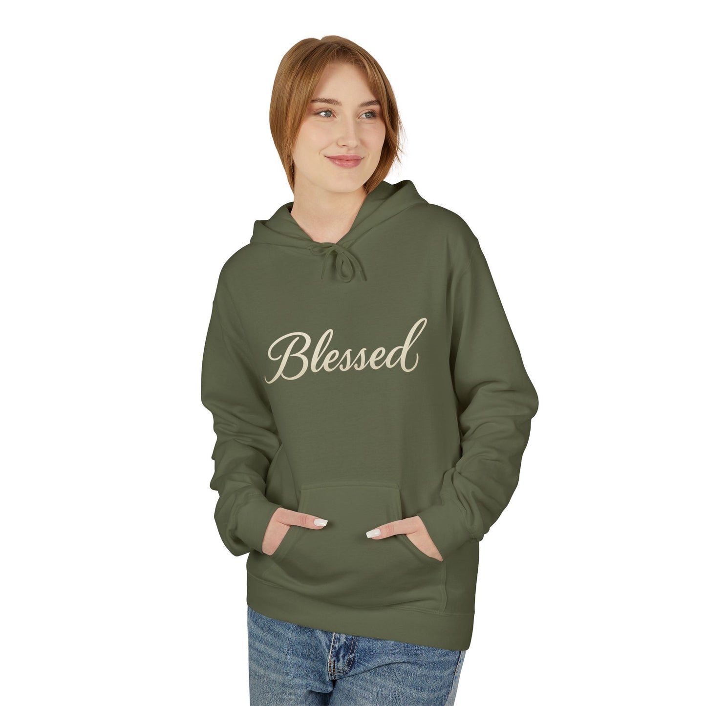 Blessed Hoodie with Angel Wings — Spiritual Christian Pullover, Faith-Inspired Gift