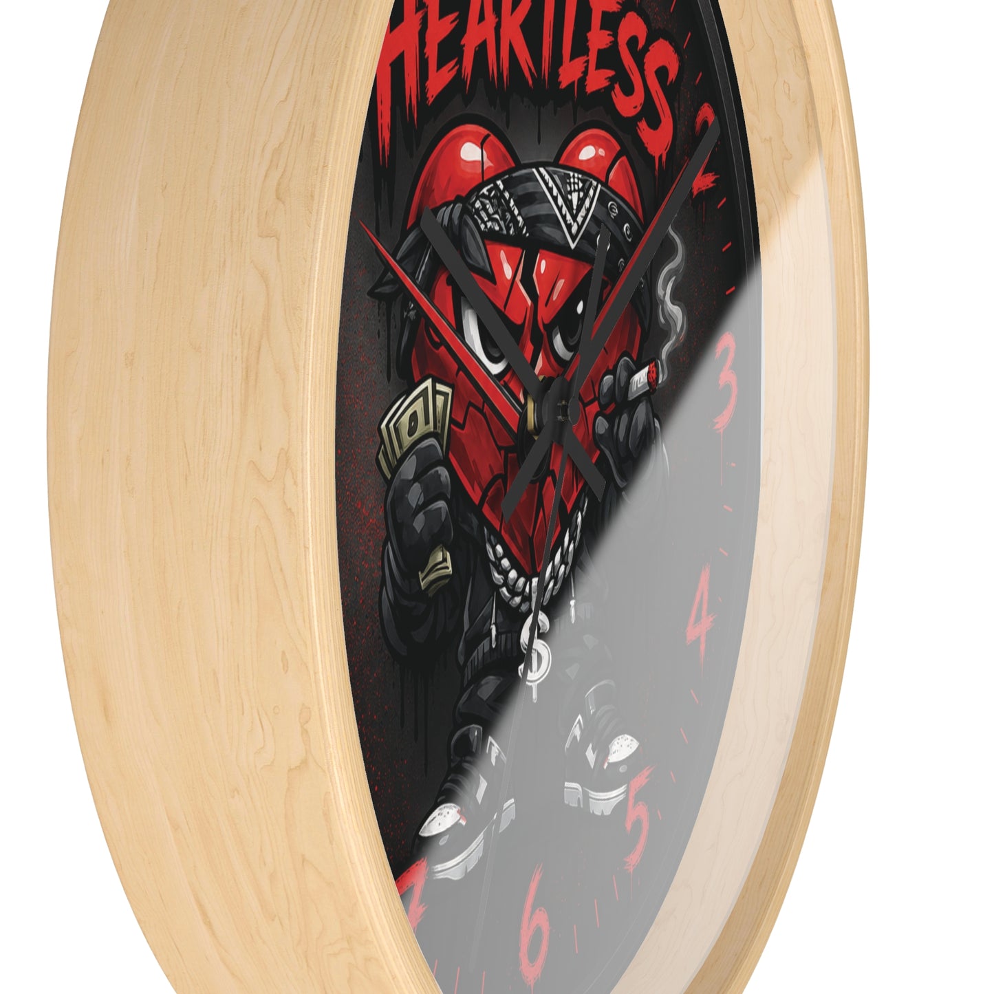 Heartless Streetwear Wall Clock — Urban Heart Thug Design