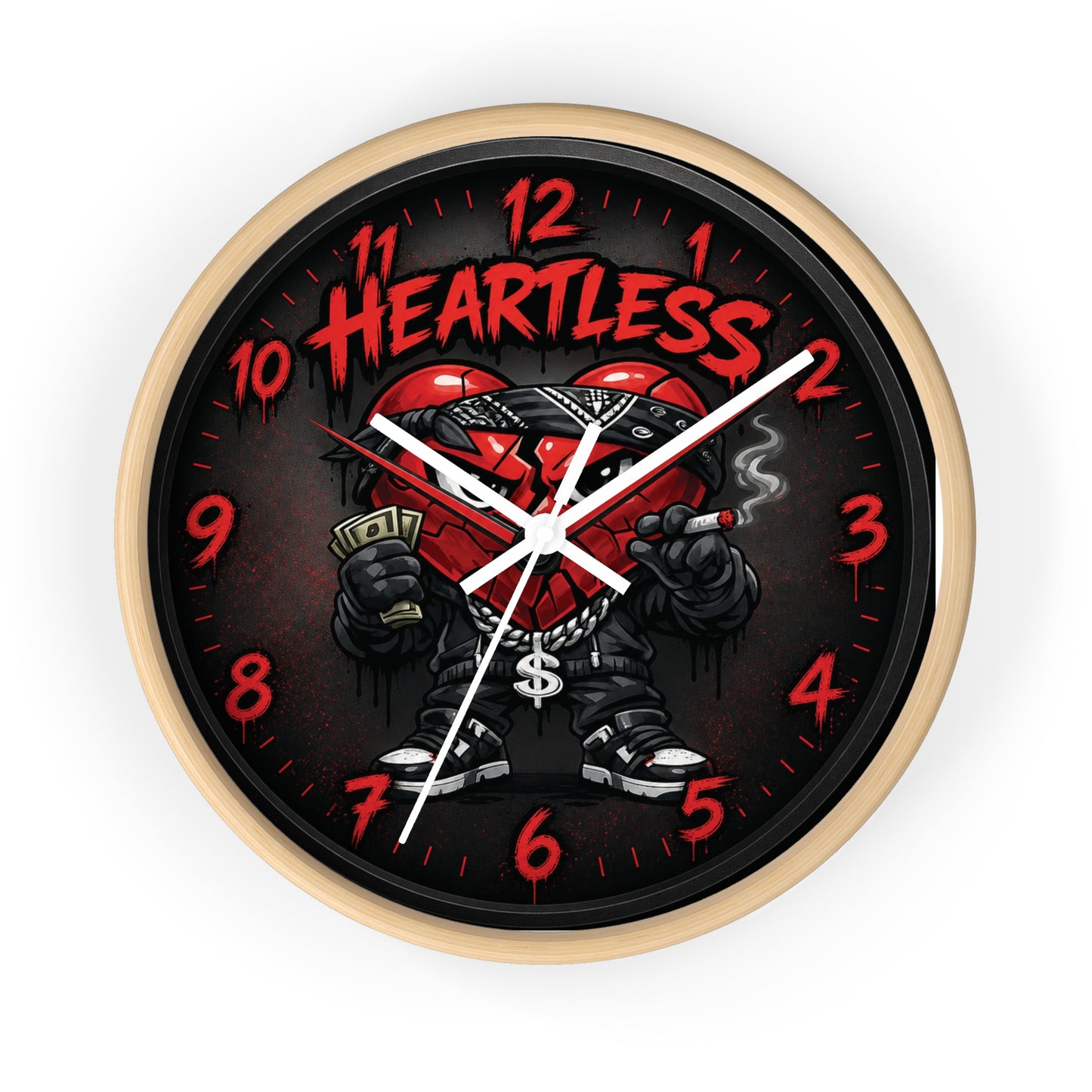 Heartless Streetwear Wall Clock — Urban Heart Thug Design