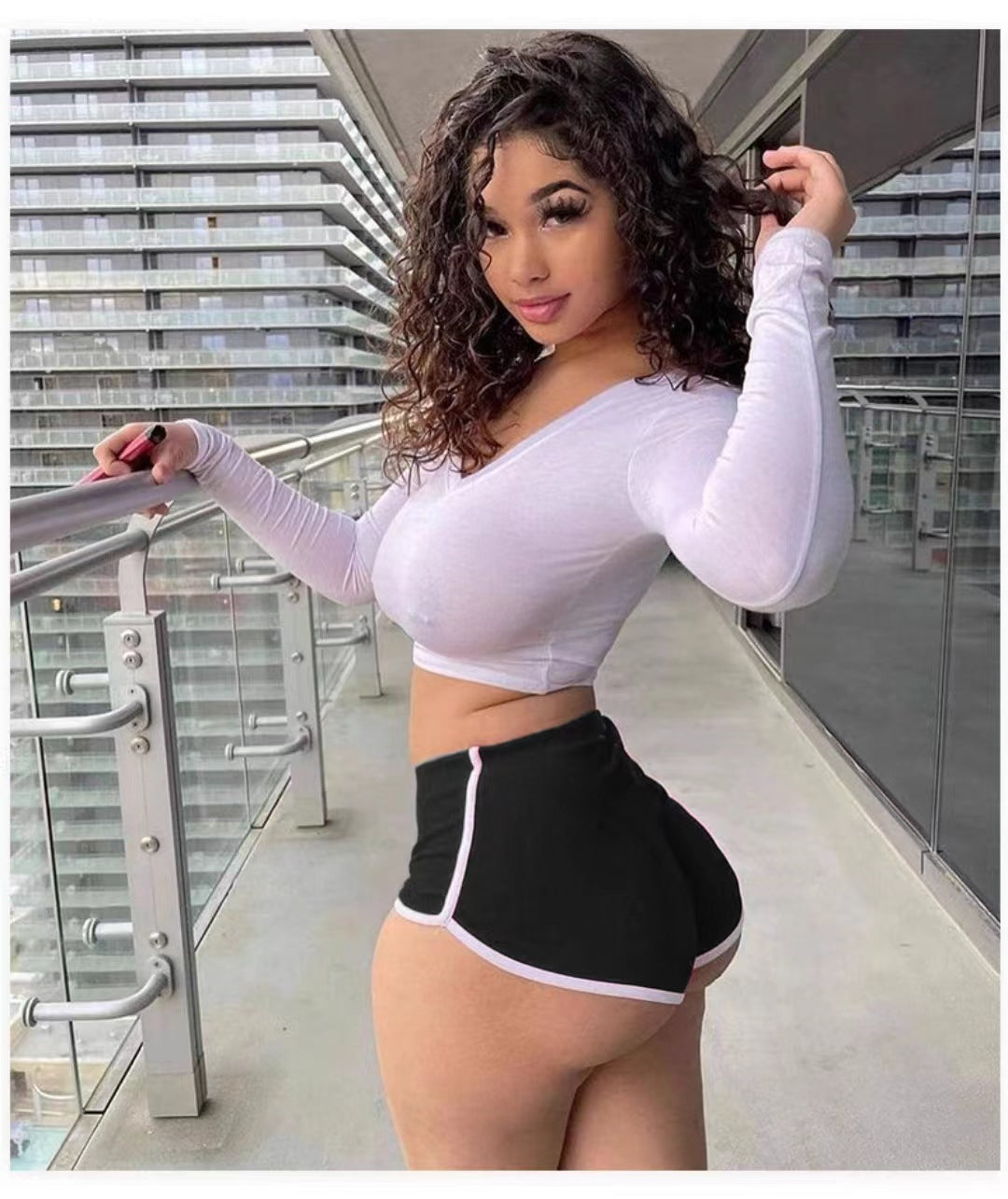 Foreign Trade New Summer Women's Shorts Hot Pants European and American Women's Sexy Sports Shorts Yoga Yoga Pants
