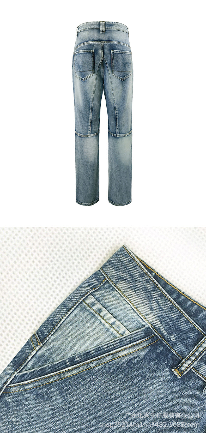 Cross-border European and American Motorcycle Kevlar Double Zipper Riding Pants Four Seasons Motorcycle Slim-fit Jeans Racing Anti-fall Pants
