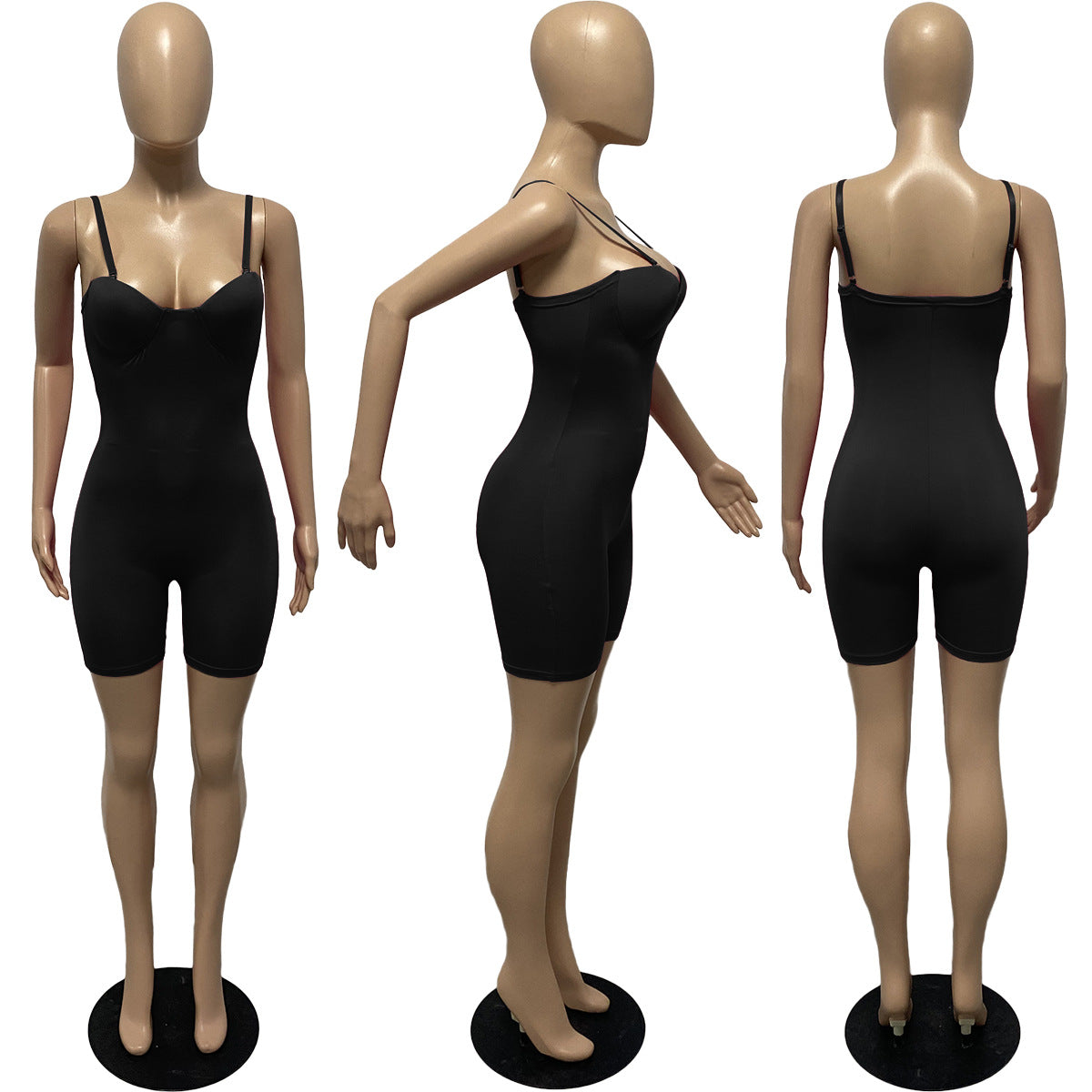 F190 European and American Style 2024 Summer Women's New Sexy Low-Cut Suspenders High-Waist Slim Hip-Hugging One-Piece Shorts for Women