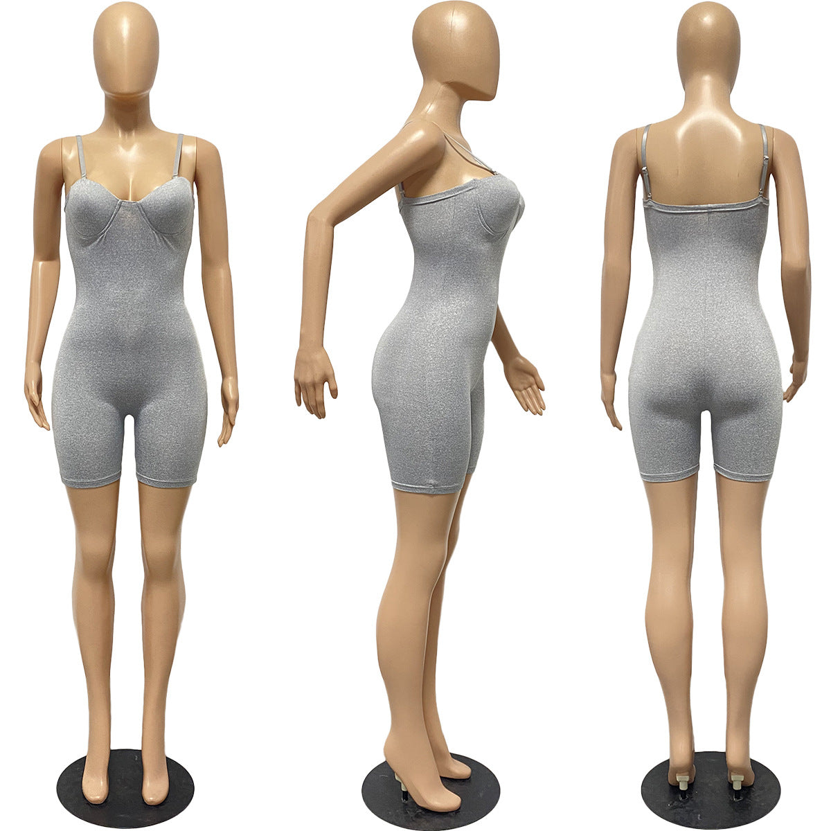 F190 European and American Style 2024 Summer Women's New Sexy Low-Cut Suspenders High-Waist Slim Hip-Hugging One-Piece Shorts for Women