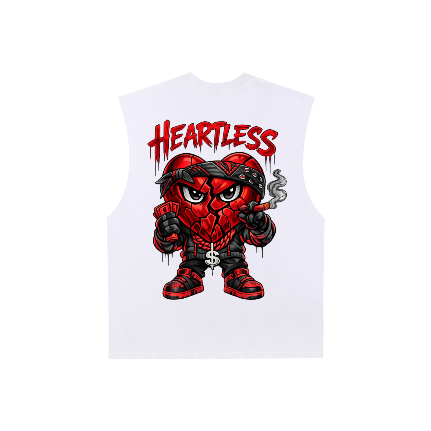 Heartless Raw Edge Cotton Tank Top